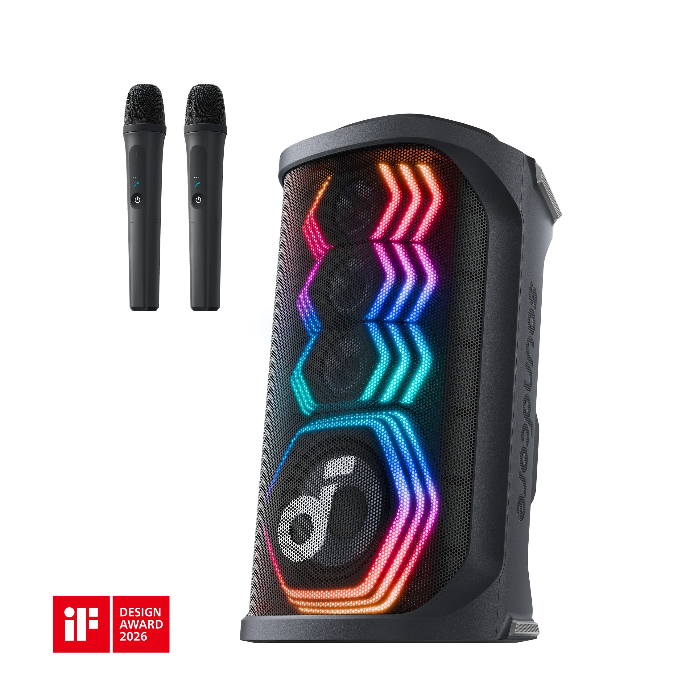 Anker soundcore Rave 3S, AI Party Speaker with 2 Wireless Microphones
