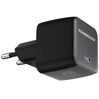 Powerology QX 45W Single Port Type C EU GaN Adapter