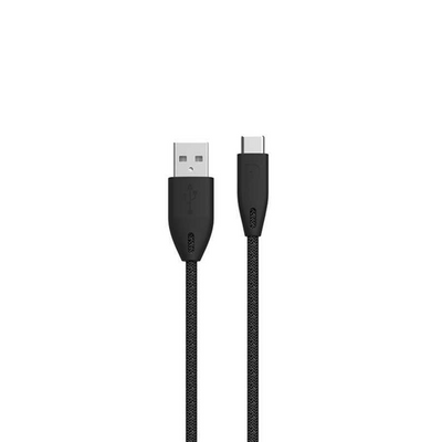 Powerology USB-A to USB-C Metal Nylon Braided Cable 1.2 Meter - Dark Grey
