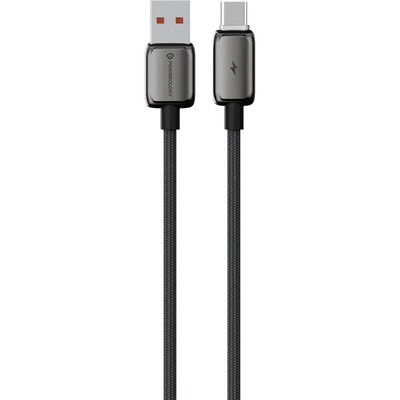 Powerology USB-A to USB-C Metal Nylon Braided Cable 2 Meter - Dark Grey