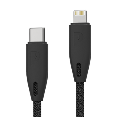 Powerology Lightning to USB-C Aluminium Shell Nylon Braided Cable 1.2 Meter